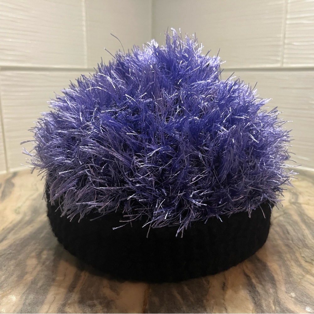 Fuzzy beanie hat